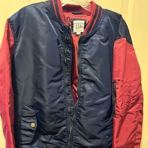 GAP Red and Navy Jacket Mens Large